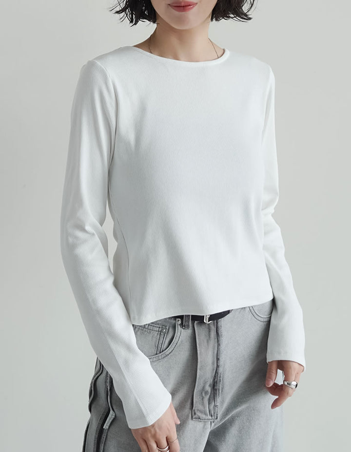 【TIME SALE 30%OFF】[発売3ヶ月で累計販売枚数1,000枚突破！]ストレッチリブ前後2WAYリボンデザイントップス トップス 人気レディースファッション通販 リエディ