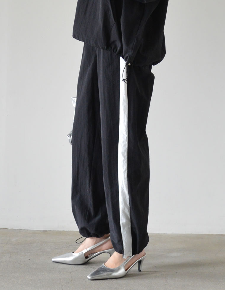 ジゼルフ jself ナイロンタフタ パンツ ブラック Nylon Taffeta Pants