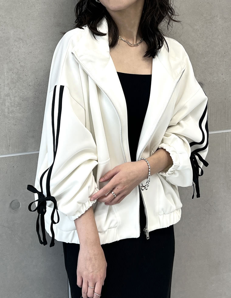 【リボン88】ポケットお洒落なデザインのブルゾン ワンフォークロージング 1111clothing リバーシブル ボア