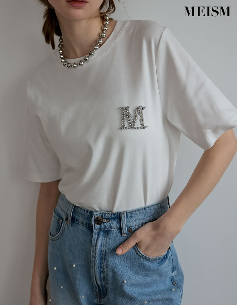 MロゴビジューモチーフTシャツ - トップス通販 | レディース ...