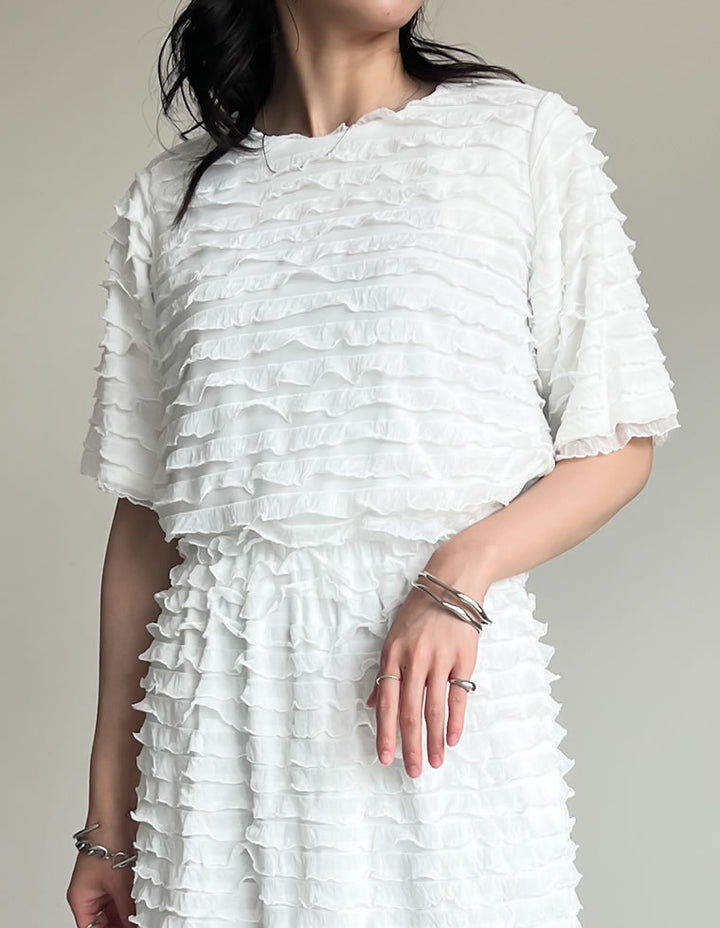 【TIME SALE 50%OFF ¥4,499⇒¥2,249】カットフリル半袖トップス トップス 人気レディースファッション通販 リエディ