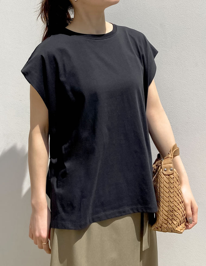 【TIME SALE 30%OFF ¥2,498⇒¥1,748】[接触冷感][UVカット][ヒップが隠れる丈]天竺ウエストタックTシャツ[mb] トップス 人気レディースファッション通販 リエディ