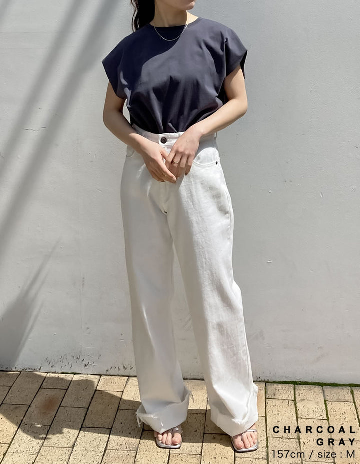 【TIME SALE 30%OFF ¥2,498⇒¥1,748】[接触冷感][UVカット][ヒップが隠れる丈]天竺ウエストタックTシャツ[mb] トップス 人気レディースファッション通販 リエディ