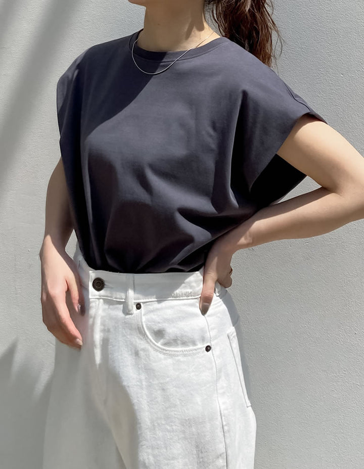 【TIME SALE 30%OFF ¥2,498⇒¥1,748】[接触冷感][UVカット][ヒップが隠れる丈]天竺ウエストタックTシャツ[mb] トップス 人気レディースファッション通販 リエディ