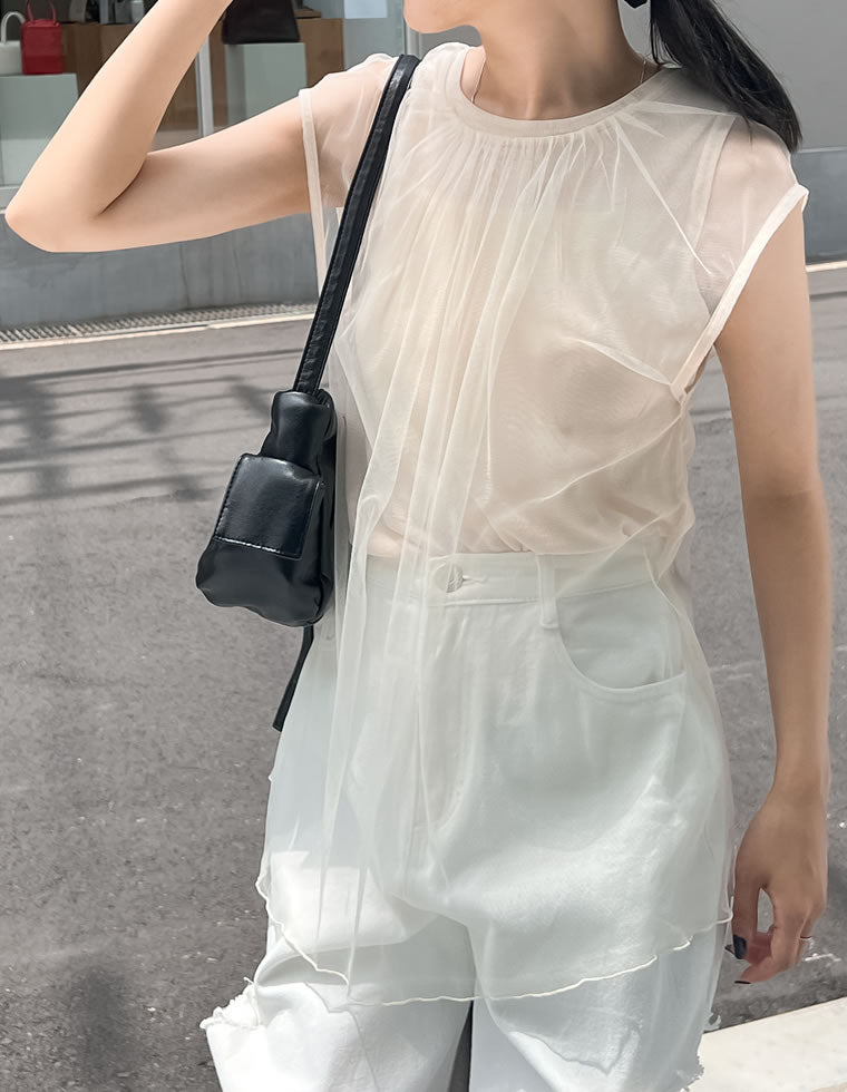 レイヤードチュールタンクトップ - トップス通販 | 人気レディース