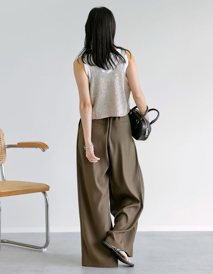 【TIME SALE 30%OFF ¥3,979⇒¥2,785】[販売枚数8千枚突破！]スパンコールニットキャミソールビスチェ トップス 人気レディースファッション通販 リエディ