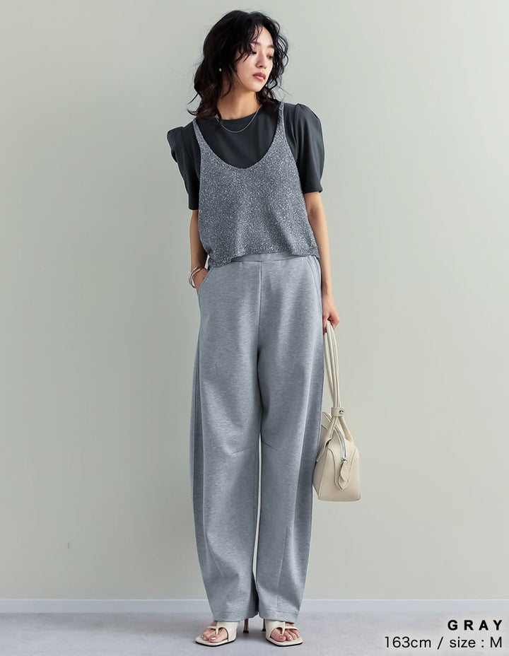 【TIME SALE 30%OFF ¥3,979⇒¥2,785】[販売枚数8千枚突破！]スパンコールニットキャミソールビスチェ トップス 人気レディースファッション通販 リエディ