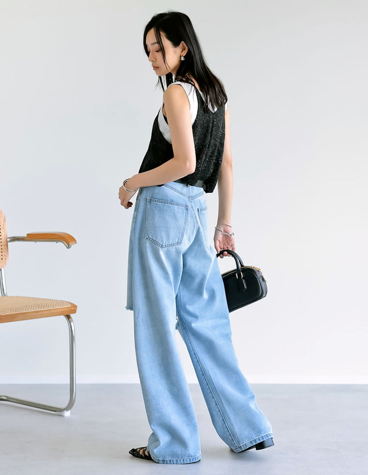 【TIME SALE 30%OFF ¥3,979⇒¥2,785】[販売枚数8千枚突破！]スパンコールニットキャミソールビスチェ トップス 人気レディースファッション通販 リエディ
