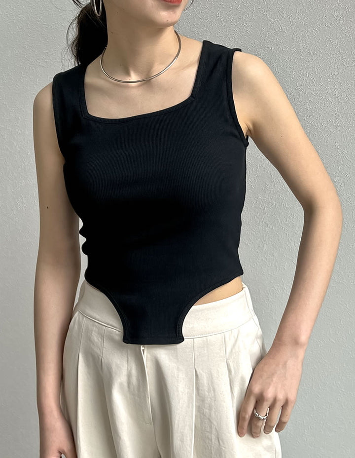 【TIME SALE 30%OFF ¥2,798⇒¥1,958】ストレッチリブハイレグタンクトップ[返品交換不可] トップス 人気レディースファッション通販 リエディ