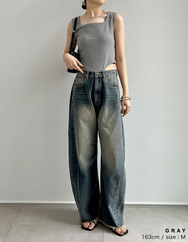 【TIME SALE 30%OFF ¥2,798⇒¥1,958】ストレッチリブハイレグタンクトップ[返品交換不可] トップス 人気レディースファッション通販 リエディ
