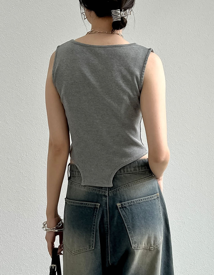 【TIME SALE 30%OFF ¥2,798⇒¥1,958】ストレッチリブハイレグタンクトップ[返品交換不可] トップス 人気レディースファッション通販 リエディ