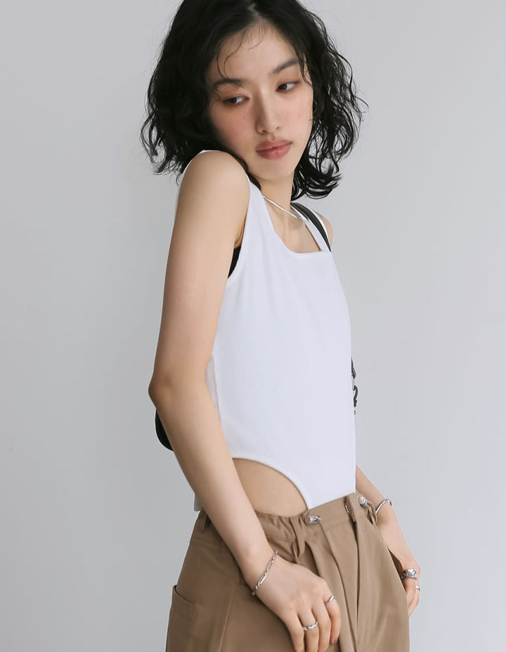 【TIME SALE 30%OFF ¥2,798⇒¥1,958】ストレッチリブハイレグタンクトップ[返品交換不可] トップス 人気レディースファッション通販 リエディ