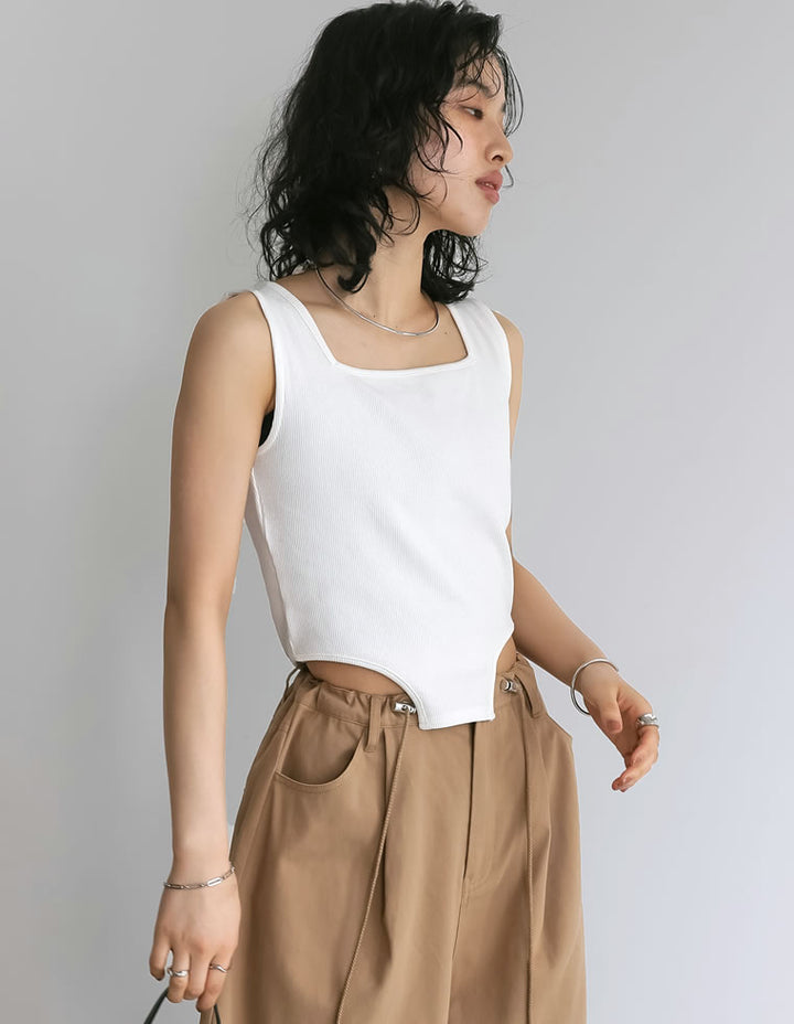 【TIME SALE 30%OFF ¥2,798⇒¥1,958】ストレッチリブハイレグタンクトップ[返品交換不可] トップス 人気レディースファッション通販 リエディ