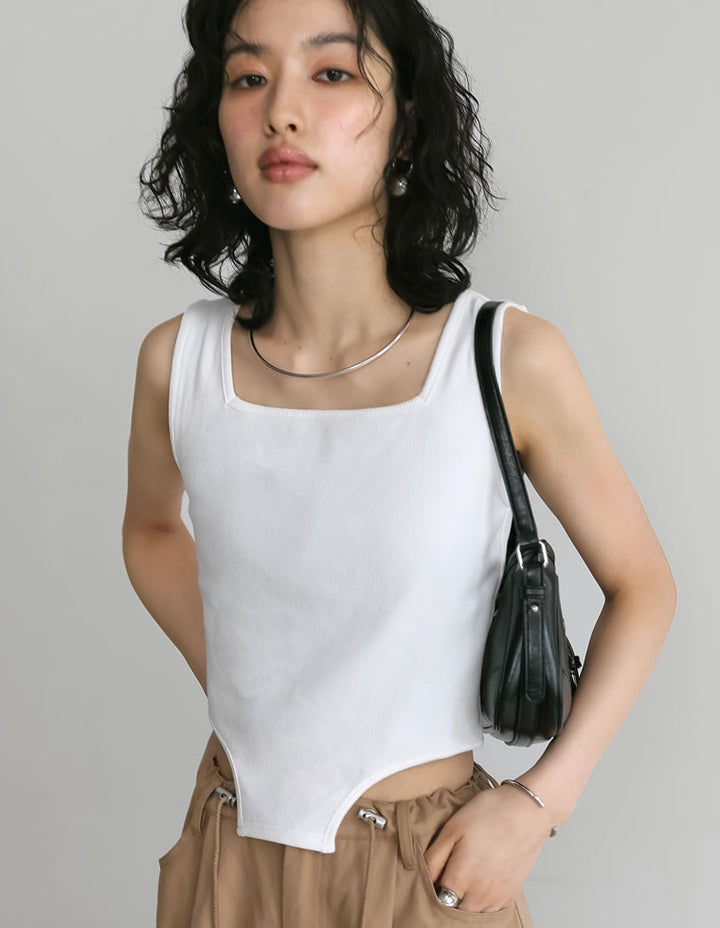 【TIME SALE 30%OFF ¥2,798⇒¥1,958】ストレッチリブハイレグタンクトップ[返品交換不可] トップス 人気レディースファッション通販 リエディ