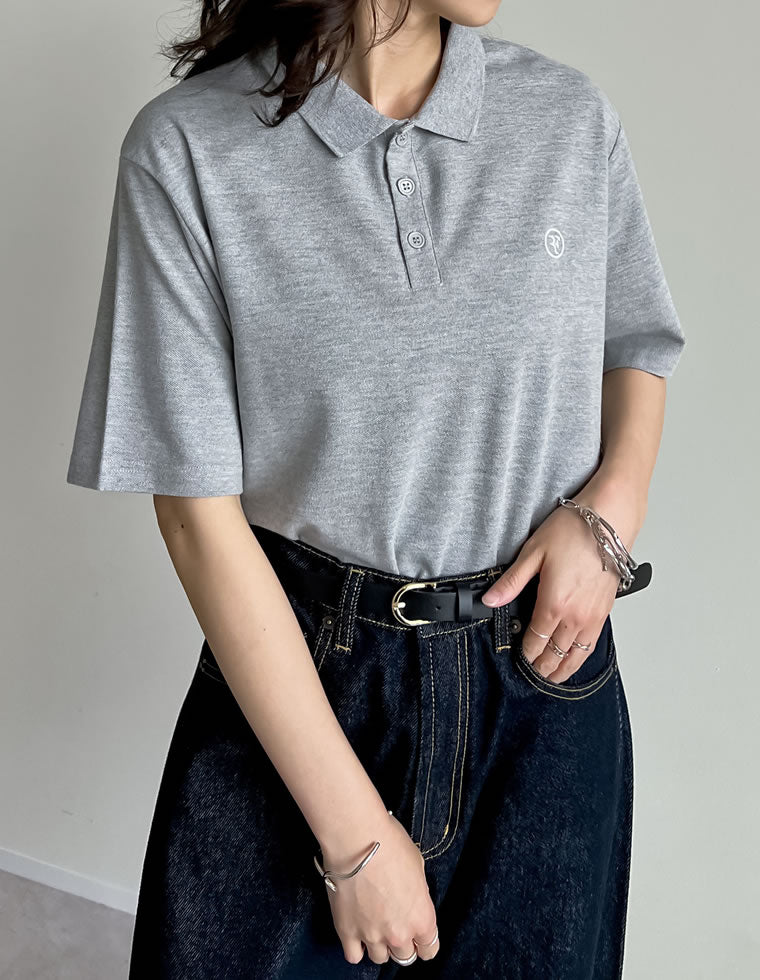 ワンポイント刺繍ロゴポロトップス - トップス通販 | 人気レディース
