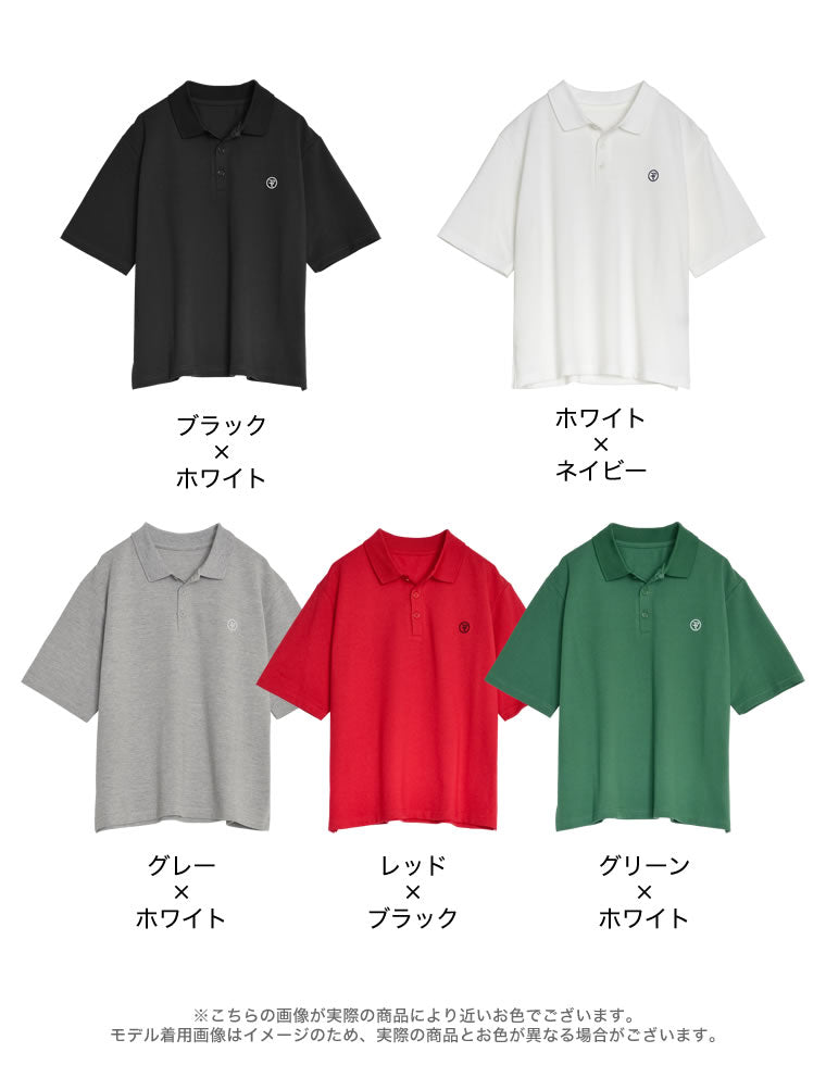 ワンポイント刺繍ロゴポロトップス - トップス通販 | 人気レディース