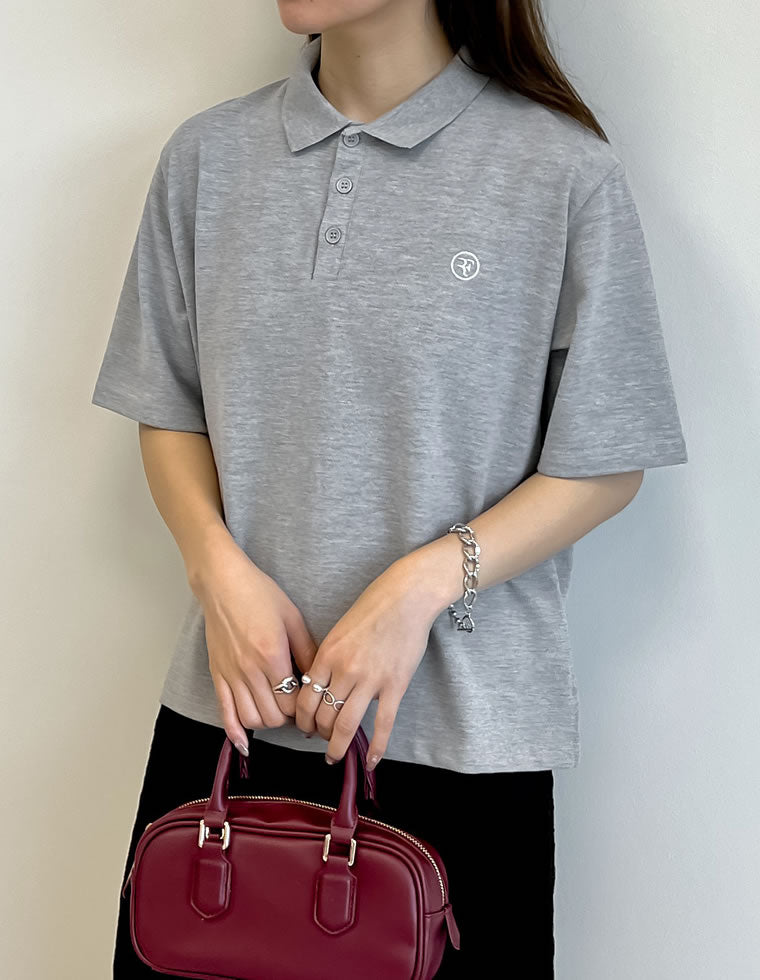 ワンポイント刺繍ロゴポロトップス - トップス通販 | 人気レディース