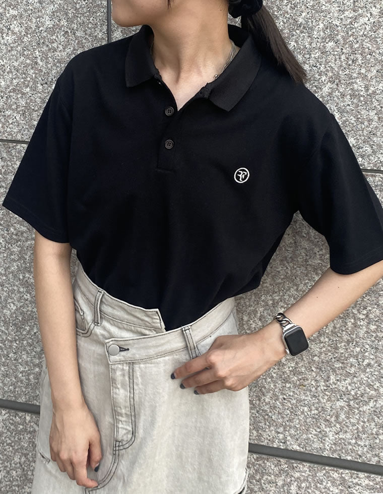 ワンポイント刺繍ロゴポロトップス - トップス通販 | 人気レディース