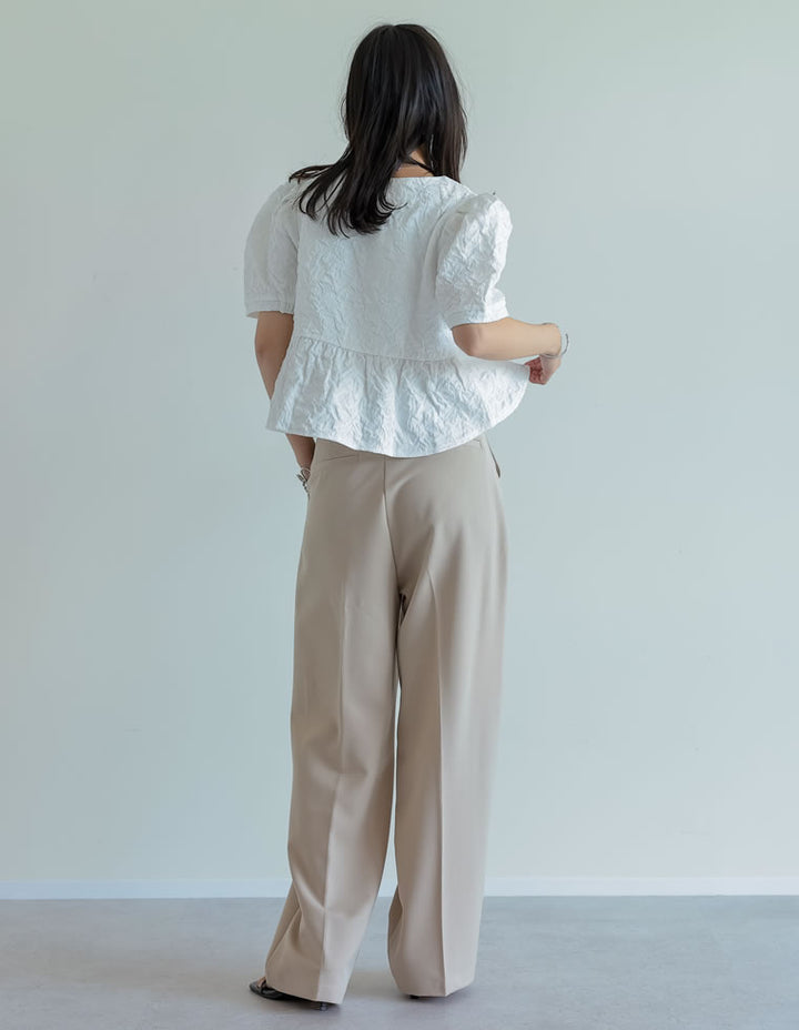 【TIME SALE 20%OFF ¥4,798⇒¥3,838】ふくれジャカードペプラムトップス トップス 人気レディースファッション通販 リエディ
