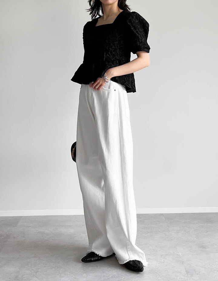 【TIME SALE 20%OFF ¥4,798⇒¥3,838】ふくれジャカードペプラムトップス トップス 人気レディースファッション通販 リエディ