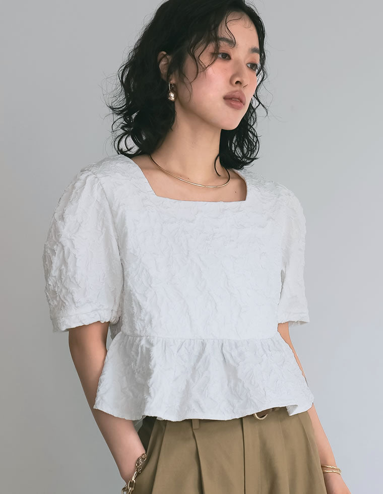 SUKALA ジャガードペプラムトップス ふくれジャカードペプラムトップス - トップス通販 | 人気