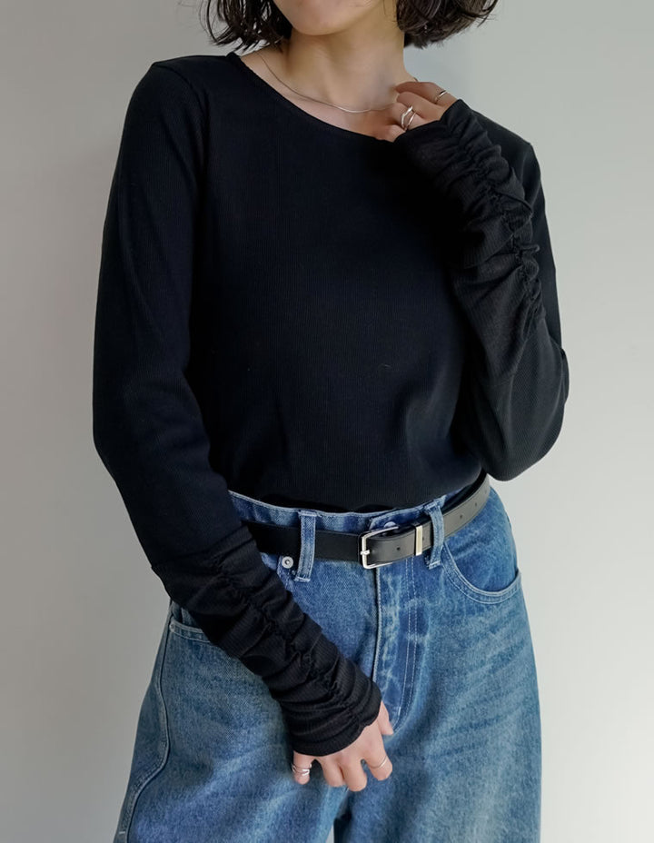 [乾燥機対応][汗じみ防止][UVカット]ストレッチリブシアー切り替えロングスリーブトップス トップス 人気レディースファッション通販 リエディ