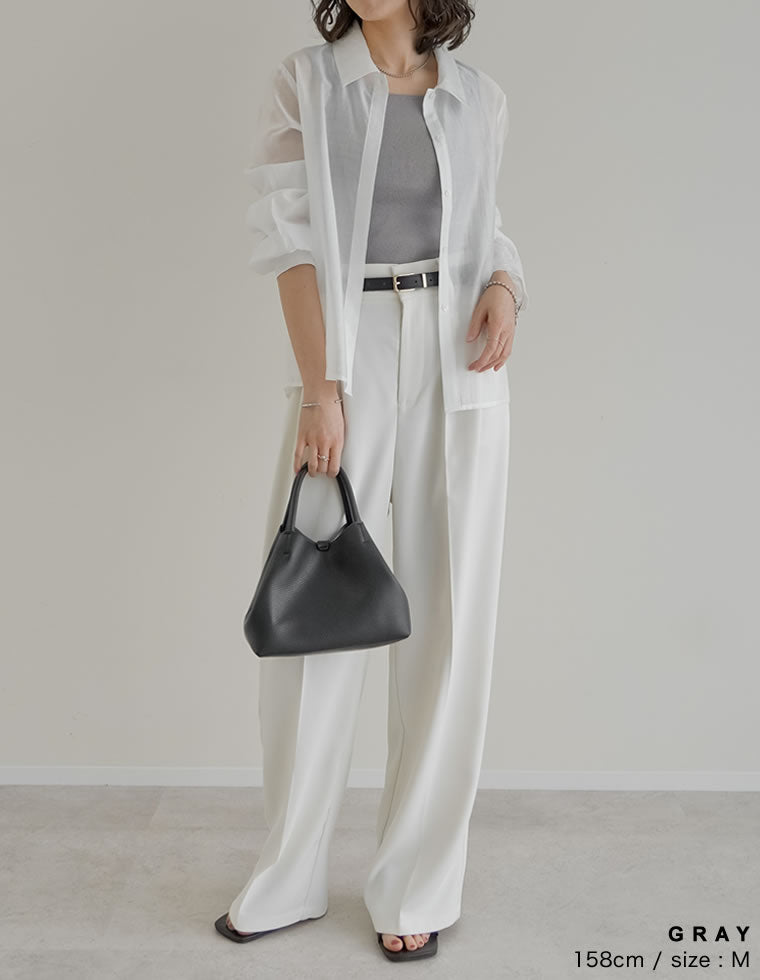 ブラ紐を隠せるリブニットタンクトップ - トップス通販 | 人気