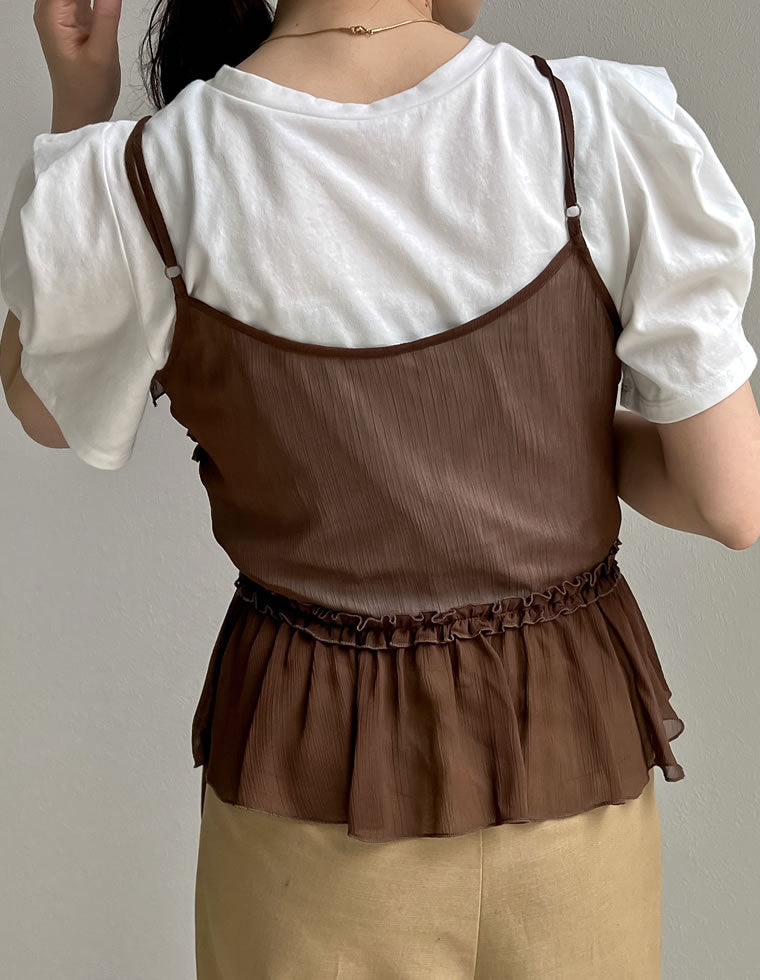 00s 希少 h.naoto heaven フリルリボン付きプリントキャミソール 00s 希少 h.naoto heaven フリルリボン付きプリントキャミソール