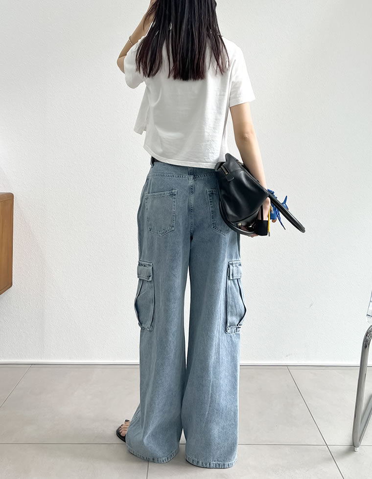 コットンデニムサイドポケットカーゴパンツ - パンツ通販 | 人気