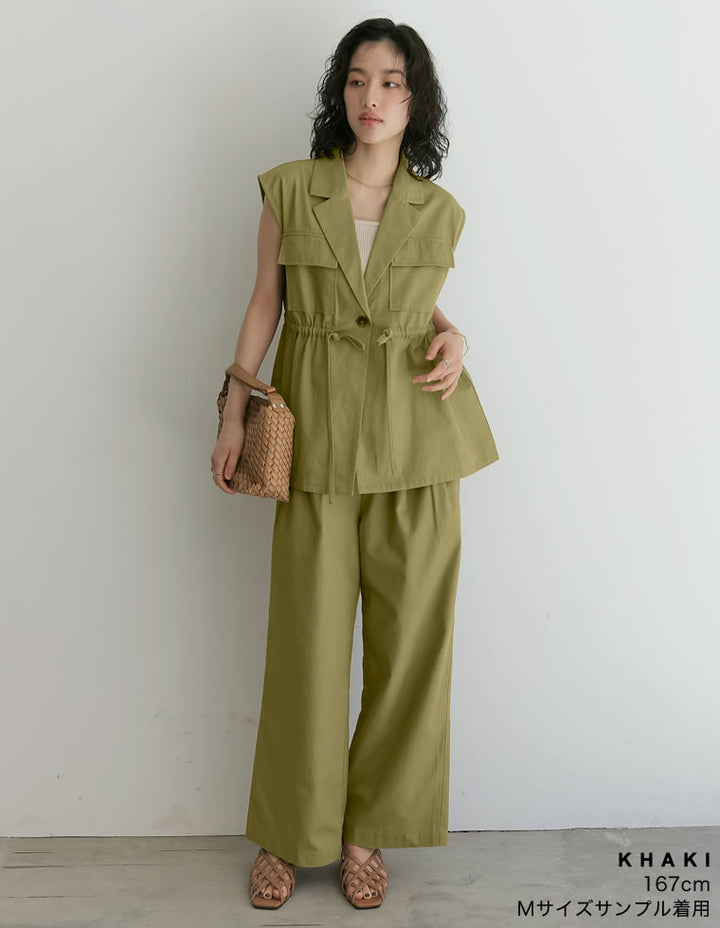 【TIME SALE 40%OFF ¥6,498⇒¥3,898】コットンドロストノースリベストジャケット ジャケット/アウター 人気レディースファッション通販 リエディ