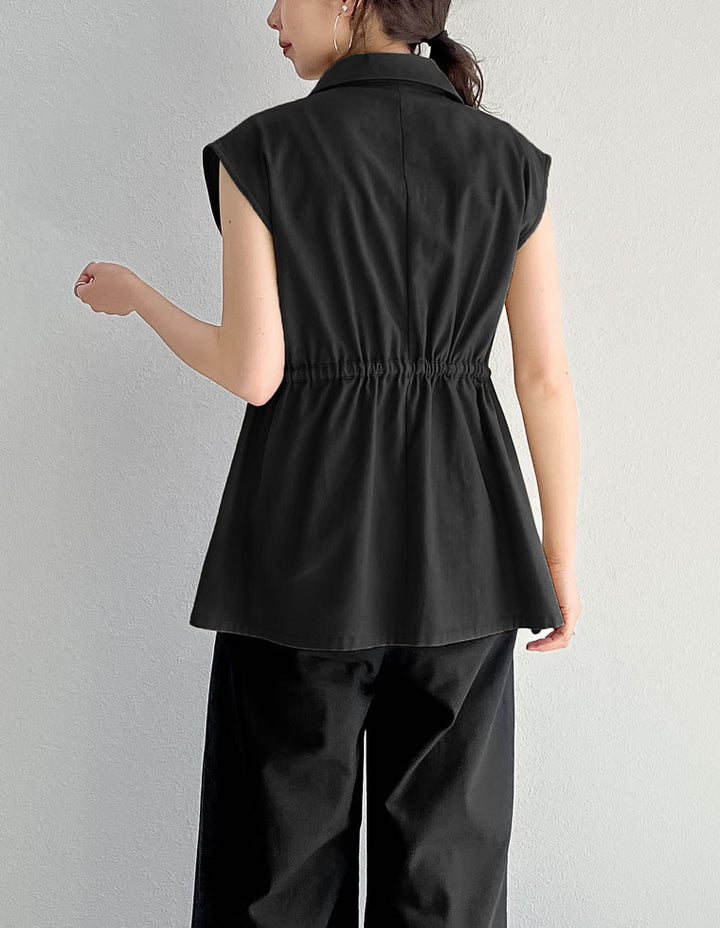 【TIME SALE 40%OFF ¥6,498⇒¥3,898】コットンドロストノースリベストジャケット ジャケット/アウター 人気レディースファッション通販 リエディ