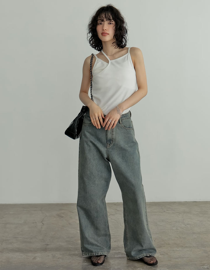 【TIME SALE 50%OFF ¥5,498⇒¥2,749】[話題！オーバーダイデニム][低身長/高身長/大きいサイズ有]オーバーダイルーズデニムパンツ パンツ 人気レディースファッション通販 リエディ
