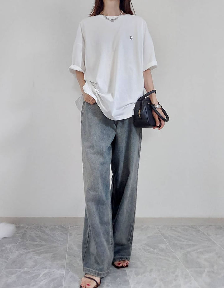 【TIME SALE 50%OFF ¥5,498⇒¥2,749】[話題！オーバーダイデニム][低身長/高身長/大きいサイズ有]オーバーダイルーズデニムパンツ パンツ 人気レディースファッション通販 リエディ