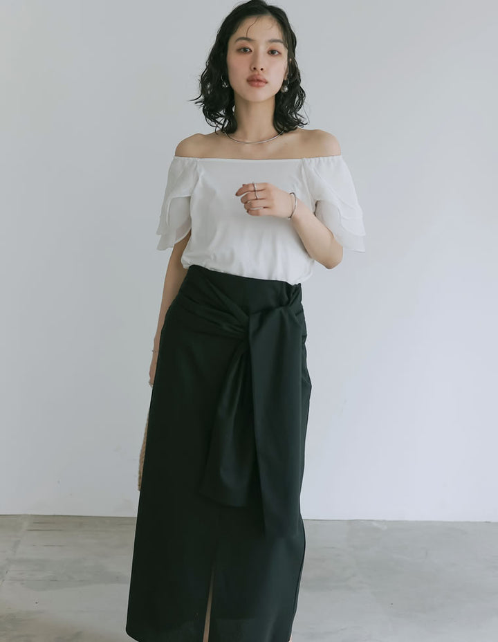 【TIME SALE 40%OFF ¥3,998⇒¥2,398】[着た瞬間ひんやり][接触冷感]2WAYシアーパフオフショルトップス トップス 人気レディースファッション通販 リエディ