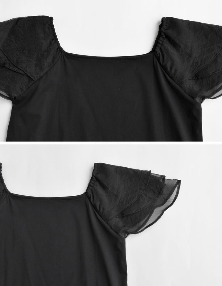 【TIME SALE 40%OFF ¥3,998⇒¥2,398】[着た瞬間ひんやり][接触冷感]2WAYシアーパフオフショルトップス トップス 人気レディースファッション通販 リエディ