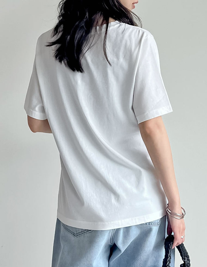 【TIME SALE 50%OFF ¥3,498⇒¥1,749】コットンイーグルプリントヴィンテージライクTシャツ トップス 人気レディースファッション通販 リエディ