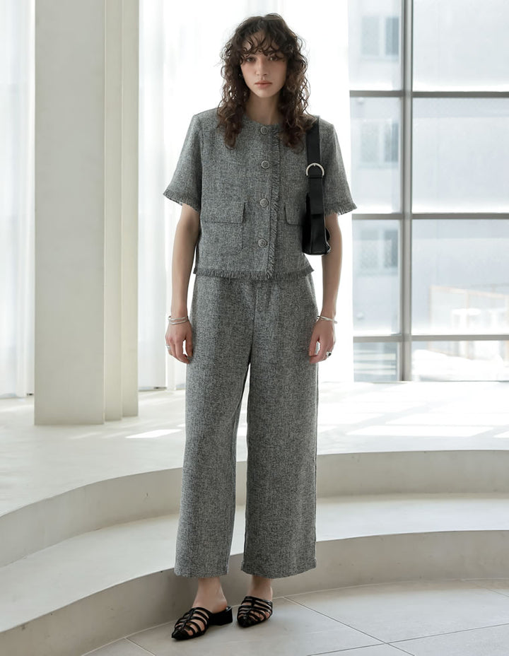 【TIME SALE 20%OFF ¥6,998⇒¥5,598】[2025 SUMMER COLLECTION][低身長/高身長サイズ有]サマーツイードVネックオールインワン オールインワン 人気レディースファッション通販 リエディ