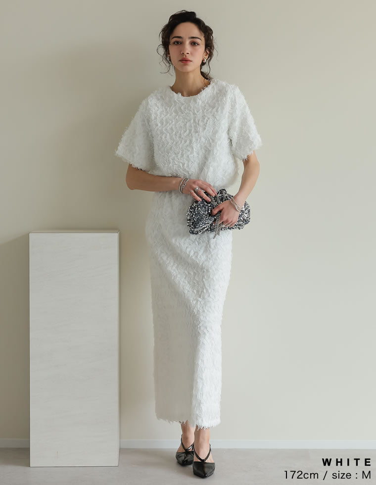 OHGA フラワージャガードブラウス ホワイト 値下OHGA FLOWER BLOUSE フラワージャガードブラウス ホワイト
