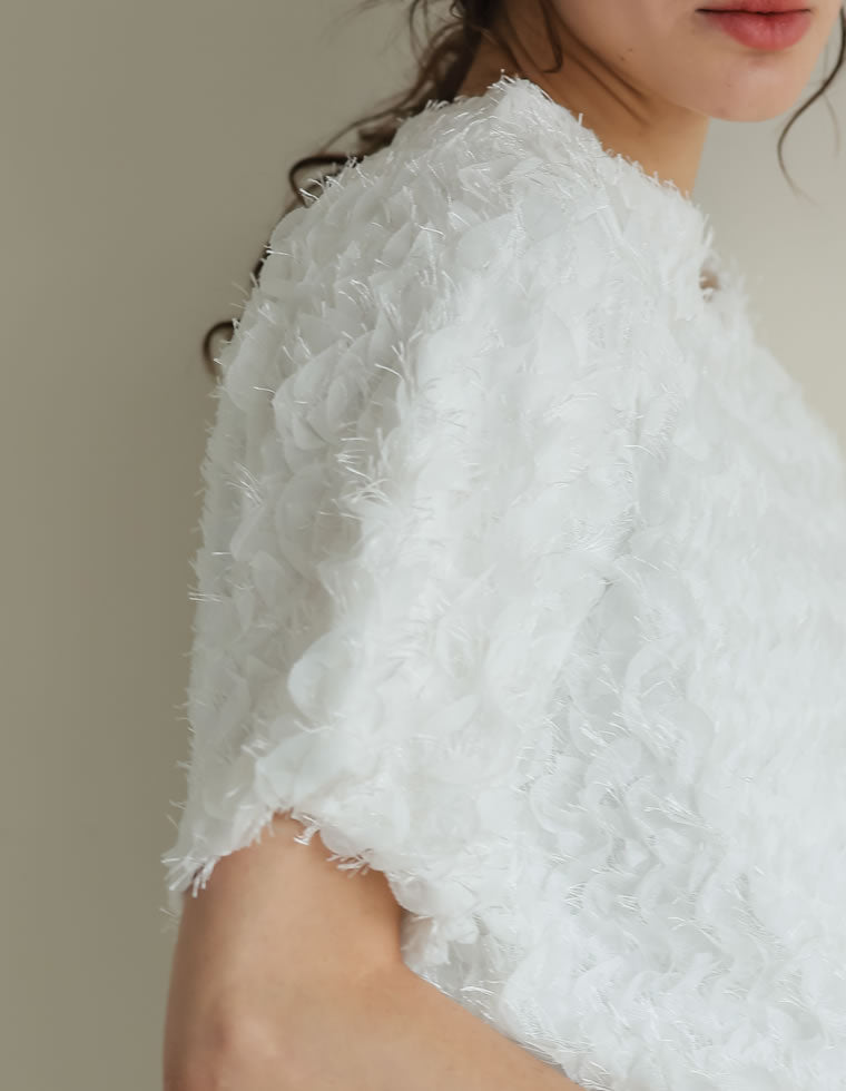 45R ハケ目 フラワージャガードブラウス 45R（フォーティファイブアール）の「ハケ目のフラワージャカード