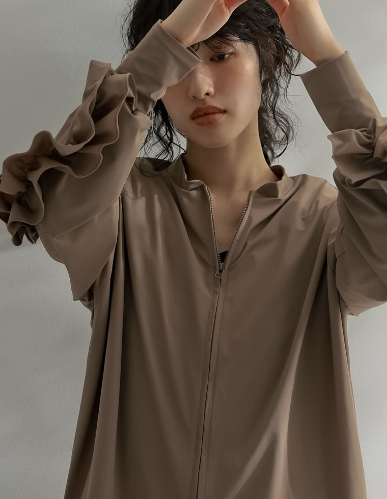 ラッシュガード袖フリルジップブルゾン - 水着/着物・浴衣通販 | 人気