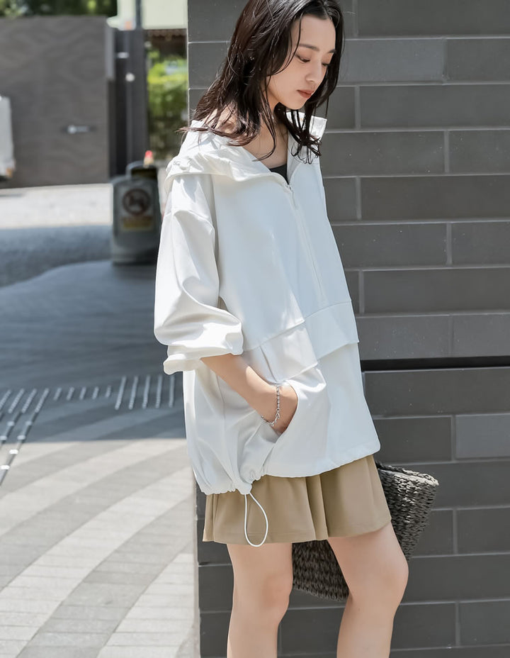 【TIME SALE 30%OFF ¥3,498⇒¥2,448】[UVカット][接触冷感][速乾][水陸両用][DAILY SWIM]ラッシュガードフレアハーフパンツ[返品交換不可] 水着/着物・浴衣 人気レディースファッション通販 リエディ