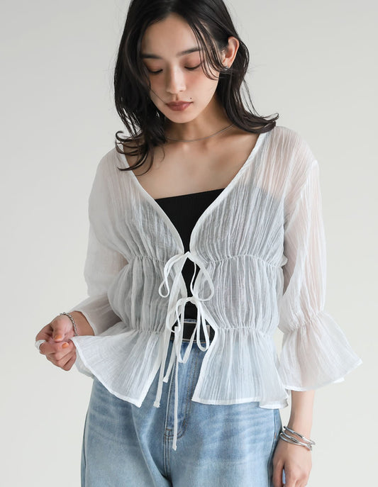 【TIME SALE 20%OFF ¥4,998⇒¥3,998】[新色追加]楊柳シアーティアードブラウス[mb] トップス 人気レディースファッション通販 リエディ