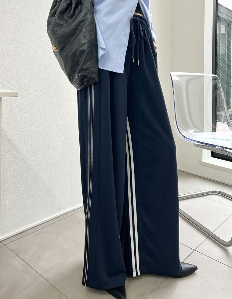 サイドラインルーズワイドパンツ - パンツ通販 | 人気レディース