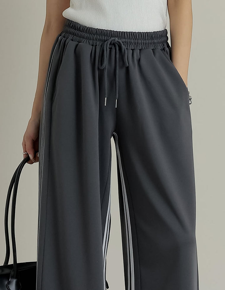 [低身長/高身長サイズ有]サイドラインルーズワイドパンツ パンツ 人気レディースファッション通販 リエディ