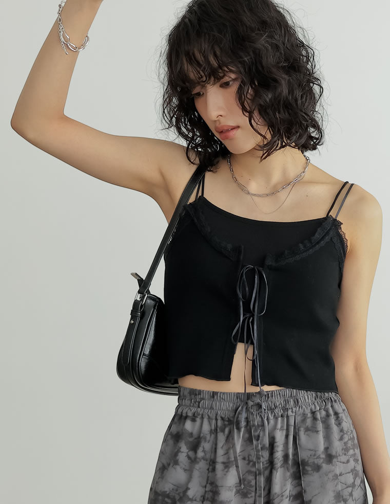 レースネックリボンキャミソール - トップス通販 | 人気レディース