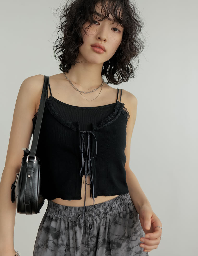 レースネックリボンキャミソール - トップス通販 | 人気レディース