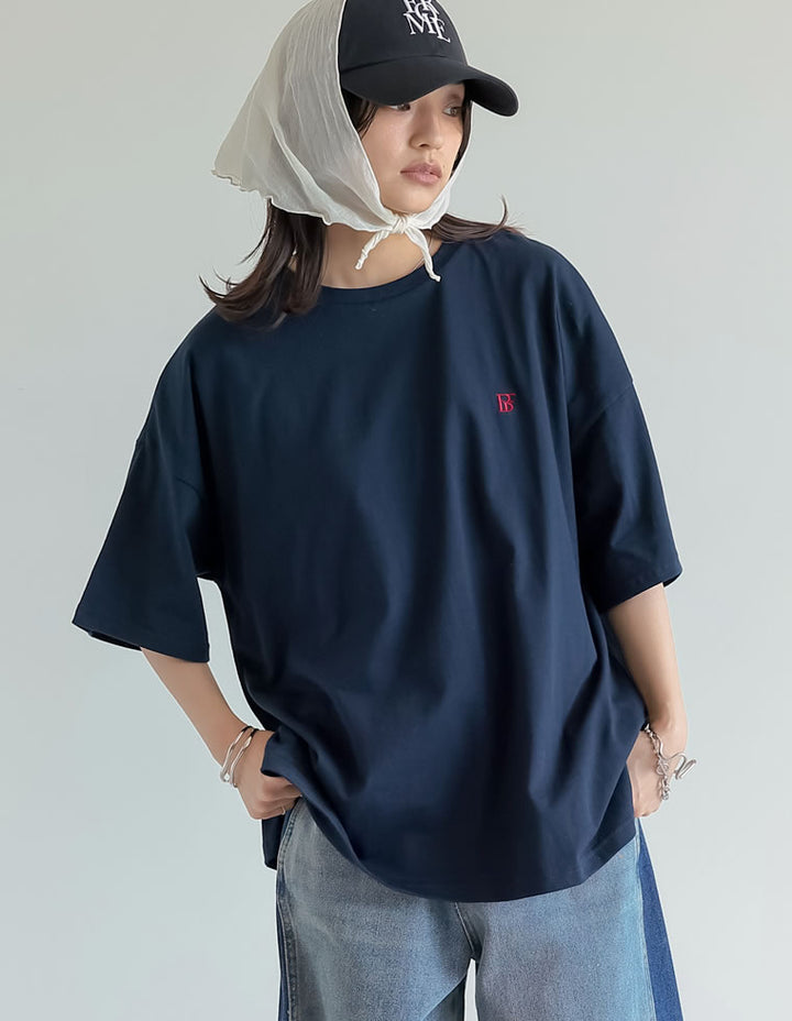 【TIME SALE 50%OFF ¥2,998⇒¥1,499】ワンポイント刺繍オーバーサイズTシャツ[mb] トップス 人気レディースファッション通販 リエディ