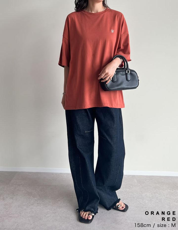 【TIME SALE 50%OFF ¥2,998⇒¥1,499】ワンポイント刺繍オーバーサイズTシャツ[mb] トップス 人気レディースファッション通販 リエディ