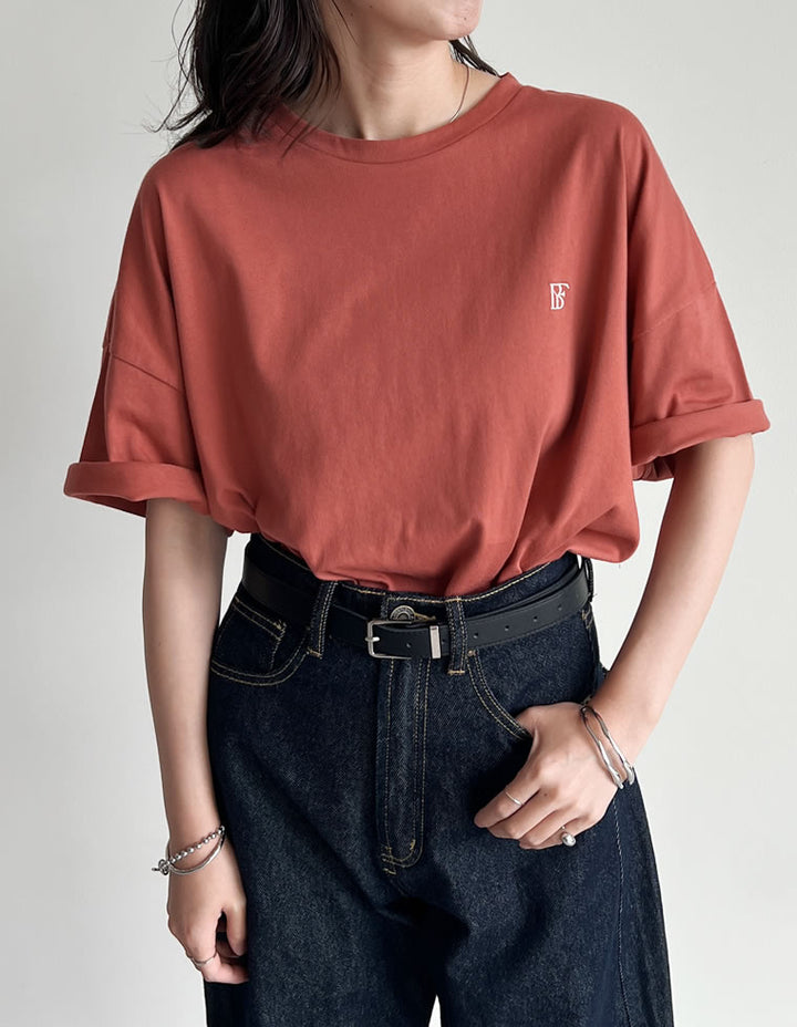 【TIME SALE 50%OFF ¥2,998⇒¥1,499】ワンポイント刺繍オーバーサイズTシャツ[mb] トップス 人気レディースファッション通販 リエディ