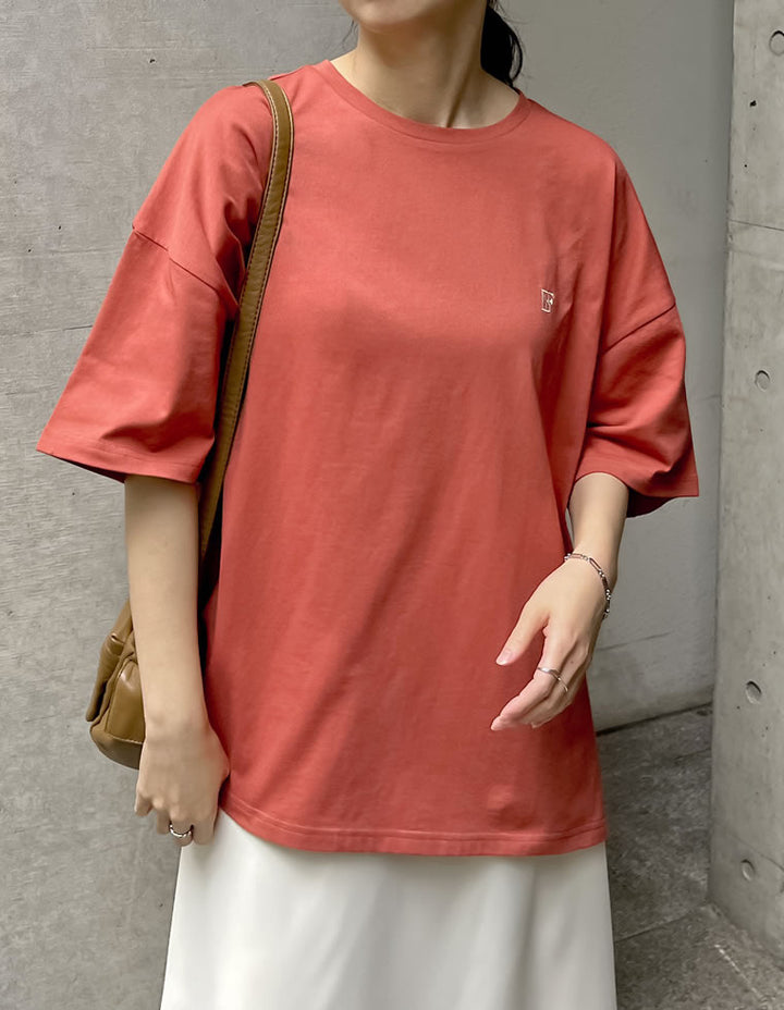 【TIME SALE 50%OFF ¥2,998⇒¥1,499】ワンポイント刺繍オーバーサイズTシャツ[mb] トップス 人気レディースファッション通販 リエディ